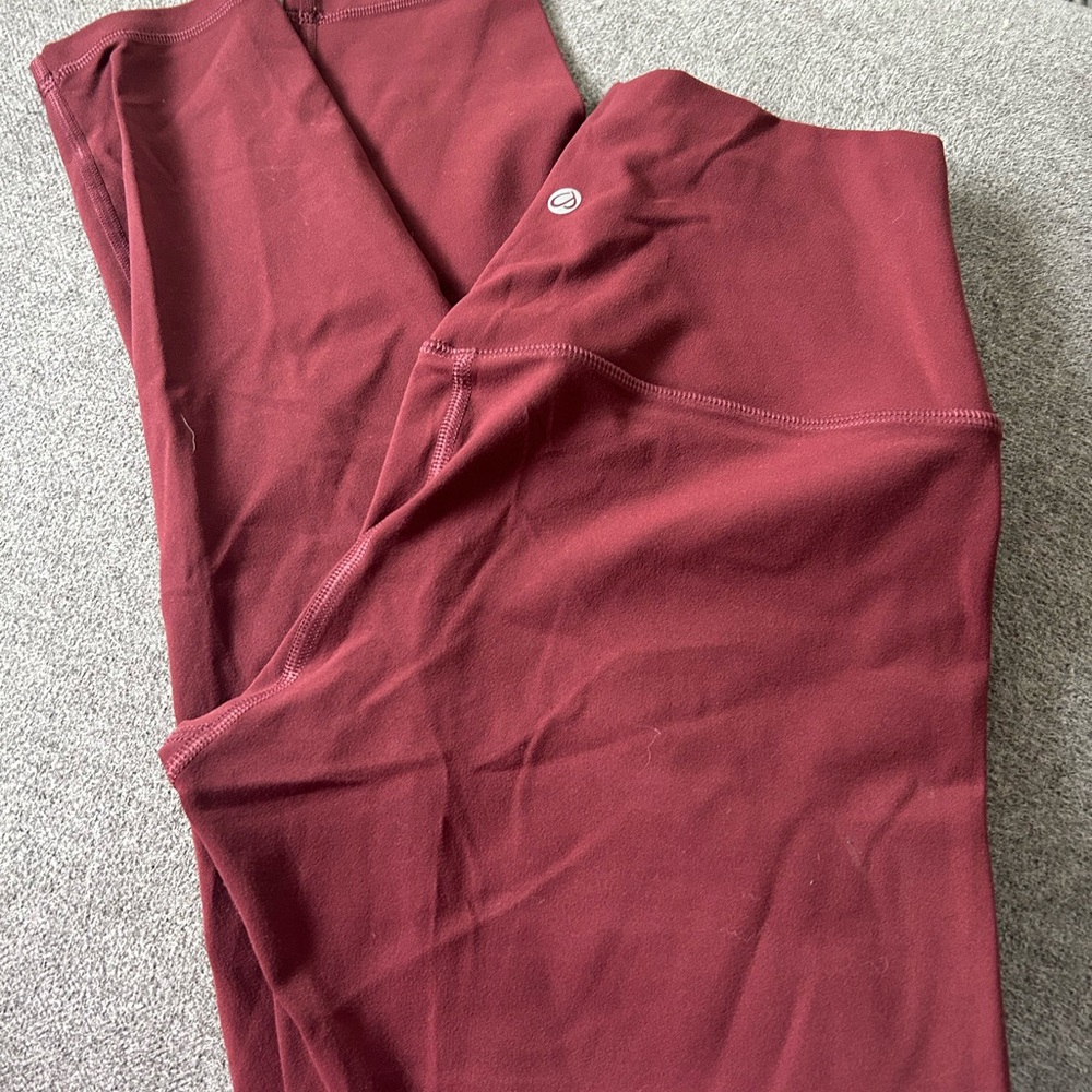 CRZ YOGA Maroon Yoga Pants- like new (Size S. 25” inseam)